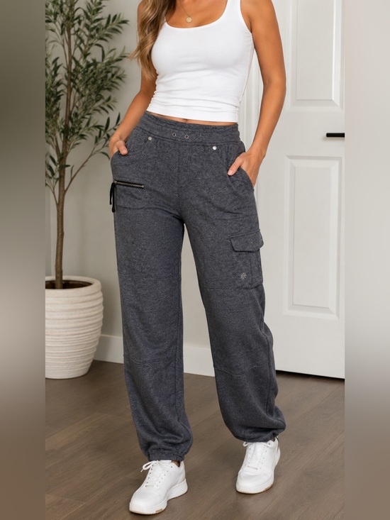 Athleta Pants - Athleta Odyssey Bettona Boyfriend Cargo Pants Heathered Grey Small